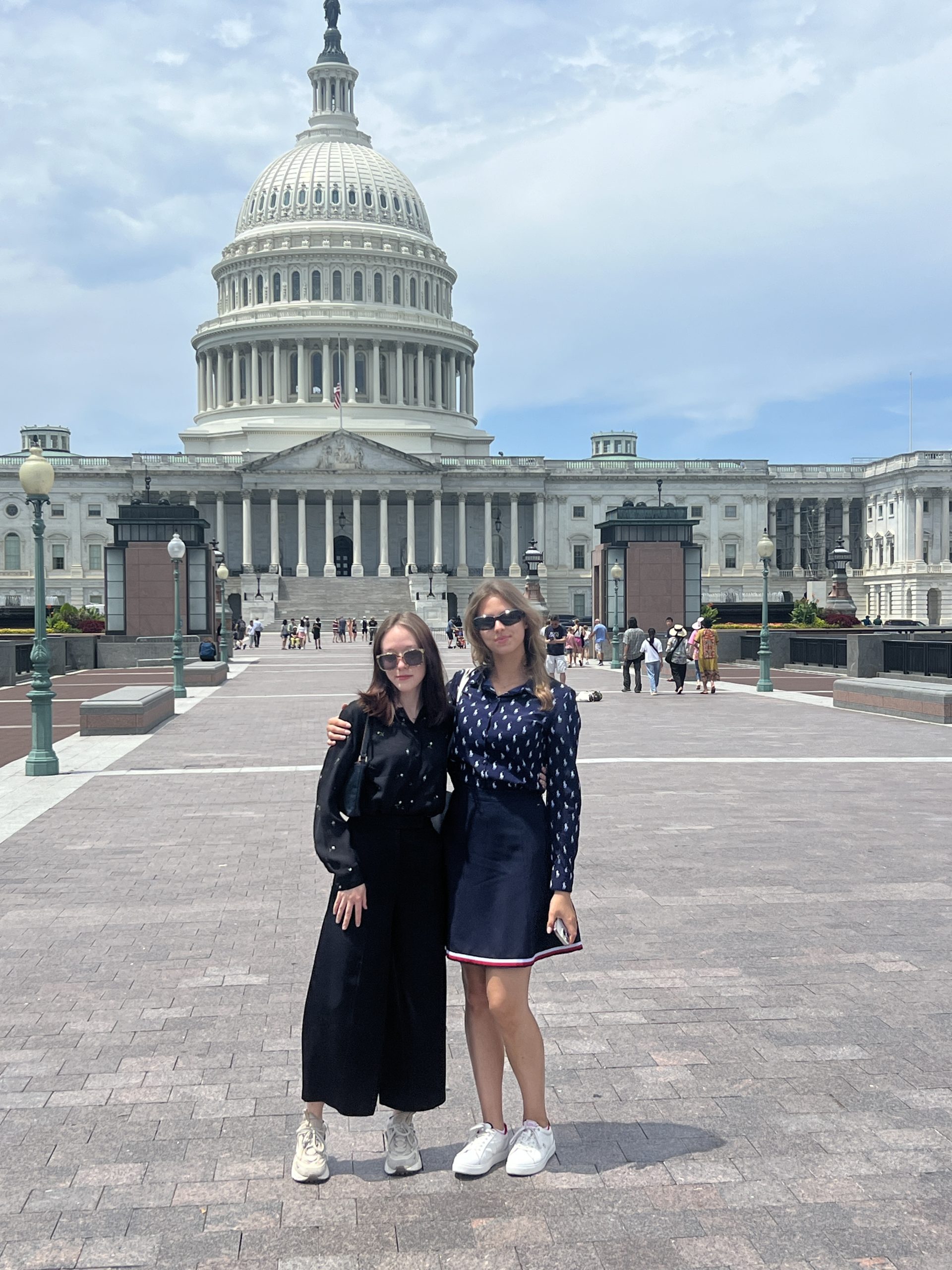 Kate and Sasha outside U.S. Capitol building.